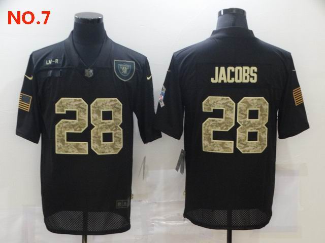 Men's Las Vegas Raiders 28 Josh Jacobs Jersey NO.7;